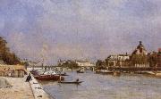 Stanislas lepine Paris,Pont des Arts painting